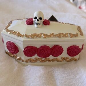 Christian Siriano Baroque Coffin Candle Skull Roses HALLOWEEN Decor Gothic